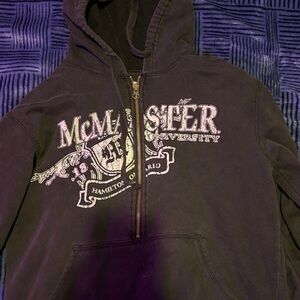 University Black Zip-Up Hoodie